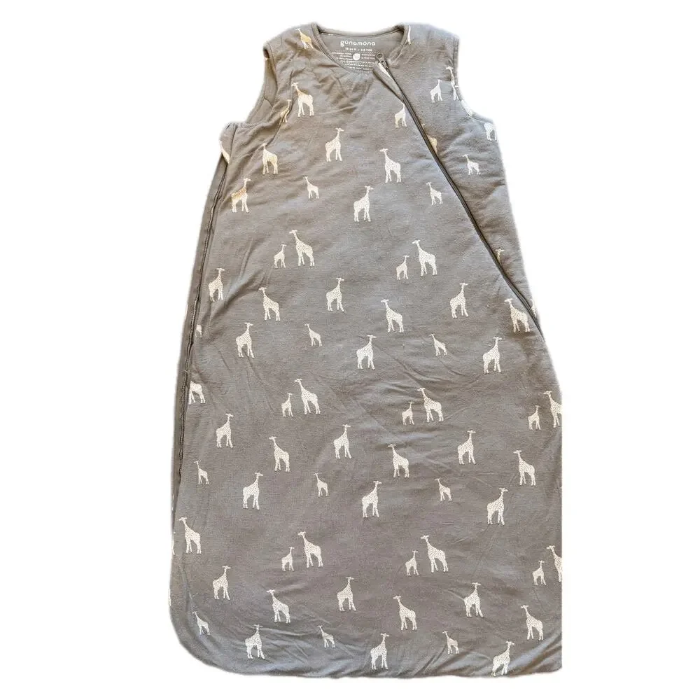 Gunamana bamboo swaddle sleep sack 18/24 months  - grey giraffe print/ 2.6 tog
